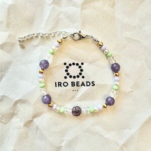 Lavender Serenity Beaded Bracelet – Adjustable and Elegant